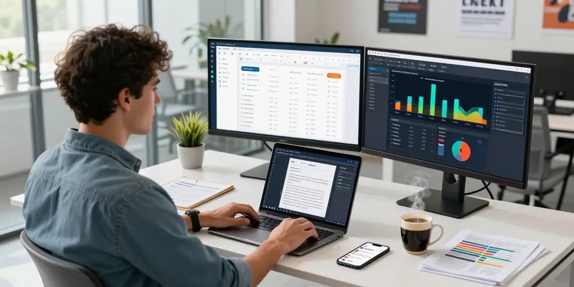 Content creator optimizing digital marketing strategies at the WPS Official Website in a modern office.